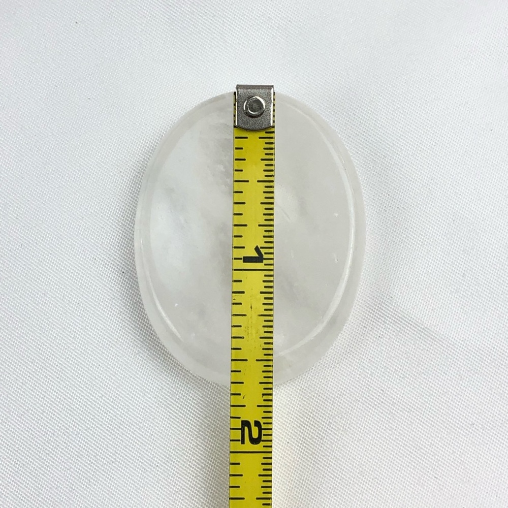 Clear Quartz worry stone palm stone thumb stone oval healing crystal rock - Picture 8 of 10